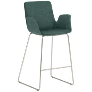 Barstuhl mit Armlehnen Gestell silber