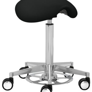 Funktionsdrehhocker mit Fußauslösung und Sattelsitz
