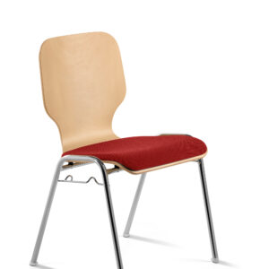 Stapelstuhl mit Sitzpolster und Reihenverbinder