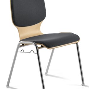 Funktionaler Stapelstuhl mit Polsterung und Reihenverbindern