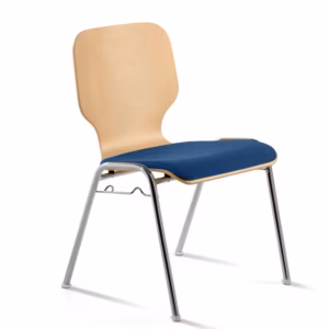 Funktionaler Stapelstuhl mit Sitzpolster und Reihenverbinder